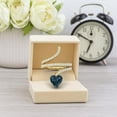 thumbnail image 3 of 7MM Heart Shape Wrap Bypass Ring Natural London Blue Topaz 925 Silver Gold Vermeil Women Valentines Day Gifts Rings, 3 of 6