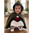 thumbnail image 4 of RUINIXCW Toddler Baby Girl Renaissance Outfit Costume Kids Halloween Medieval Costume Little Girls Vintage Medieval Retro Long Sleeve Lace Trim Dress with Vest Hooded Cloak Set, 4 of 9