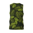 thumbnail image 3 of Gaeub Tropical Palm Leaves Fern Leaf Men's Mesh Basketball Jersey, Quick-Drying Sleeveless Top S-4XL, Loose Muscle Tank Top -Medium, 3 of 9