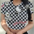 thumbnail image 1 of RWJDXD Chemises Décontractées d'Été pour Femmes Mode Urbaine Manches Courtes Crop Tops Imprimé Chat Hello Kitty Col Rond Ajusté T-Shirts, 1 of 5
