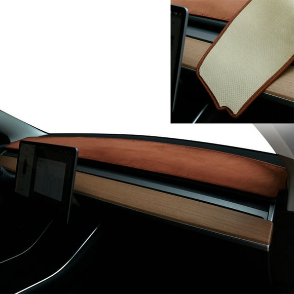 Brown car dashboard cover, dashboard carpet cover pad suitable for Tesla model Y/3 accessories-