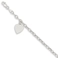 thumbnail image 1 of 14K White Gold Dangle Heart Bracelet, 1 of 2