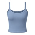 thumbnail image 4 of DuoJiaJ Women Spaghetti Strap Scoop Neck Ribbed Tank Tops Slim Fitted Cotton Camisole Basic Sleeveless Layering Shirts Summer Tank Tops Women, 4 of 5