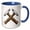 Blue/White, variant on 3drose, Two Hammers, 11oz Two-tone Yellow Mug