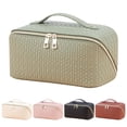 thumbnail image 1 of Portable PU Leather Makeup Bag, Toiletry & Storage Organizer for Travel, 1 of 4