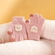 thumbnail image 1 of Guantes para niños, otoño e invierno, para niños y niñas, con dibujos de osos, resistentes al frío, cálidos, de punto de lana de cinco dedos para bebés, 1 of 6
