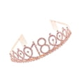 thumbnail image 1 of Pink Rhinestone Crown with Alloy Insertion Comb for Decoration and Stable Wearing One Size Fits All, 1 of 5