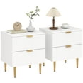 thumbnail image 1 of HOMCOM Nightstand, Bedside Table, Side End Table with 2 Drawers, White, 1 of 10