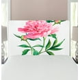 thumbnail image 1 of Watercolor Flower Headboard, Vintage Peony Painting Botanical Spring Garden Flower Nature Theme, Upholstered Decorative Metal Bed Headboard with Memory Foam, Twin Size, Pink White Green, by Ambesonne, 1 of 4