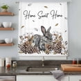 thumbnail image 5 of Rabbits Pine Cone Sheer Curtains 84 Inches Long, Sweet Home Texture Brown Leaves Berries Light Filering Curtains, Breathable Simi Curtain Privacy Drapes for Living Room Bedroom Window Treatment, 5 of 9