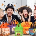 thumbnail image 6 of 12 Pcs Halloween Trick or Treat Bags, Halloween Tote Bags with Handles, Gift Bags, Multifunctional Non-Woven Halloween Bags for Gifts Wrapping, Halloween Party Supplies, 9.4"×8"×4", 6 of 7