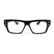 Luxury Narrow Rectangle Designer Style Horn Rim Clear Lens Fashion Glasses Shiny Black