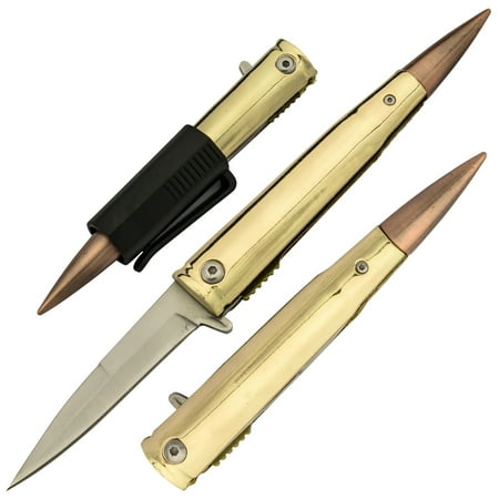 - .50 Cal Trigger Action Pocket Knife with Removable Pocket Clip