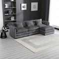 thumbnail image 6 of Modular Cloud Sofa With L-Shape  Sectional Sofa With Removeable Ottoman,Gray, 6 of 7