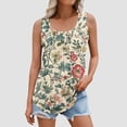 thumbnail image 4 of GERsome Women's Floral Tank Tops Summer Pleated Crewneck Sleeveless Tunic Flowy Loose T-Shirts S-5XL, 4 of 6