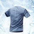 thumbnail image 2 of Men's Cooling Ice Silk Running Shirts Quick Dry Athletic Gym T-Shirts Moisture Wicking & Sun Protection Lightweight Workout Tshirts Blue XXXL, 2 of 3