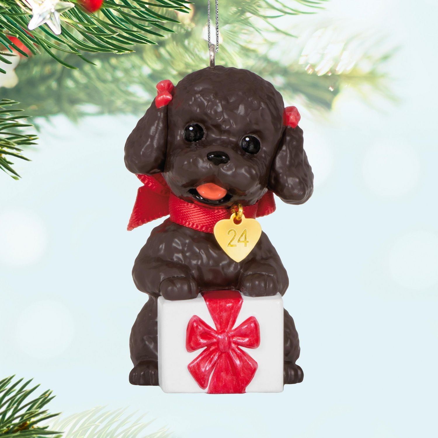 Hallmark Keepsake Christmas Ornament (Puppy Love Poodle 2024)