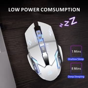 Uiosmuph Wireless Mouse Rechargeable Silent LED Computer Gaming Mouse with USB Receiver