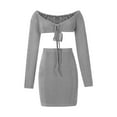 thumbnail image 5 of Nuoqisi Two Piece Skirt Set Shirt and Skirt Set for Women Going Out Sets Club Outfits Cute 2 Piece Sets Fashion Rave Mini Skirt, 5 of 8