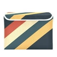 thumbnail image 7 of Yayeee Collapsible Cube Storage Bin with Lid Fabric Closet Decorative Basket with Handles, Beige Stripes, 7 of 7