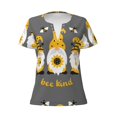 thumbnail image 2 of Honeii Bee Kind Print Women's V-Neck T-Shirt,Short Sleeve V Neck Tees Tops for Women , Perfect for Work, Travel, and Everyday Wear, 2 of 7