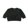 thumbnail image 1 of Kid Infant Baby Girl Boy Solid Color Pullovers Sweatshirt for Fall Spring, 1 of 6