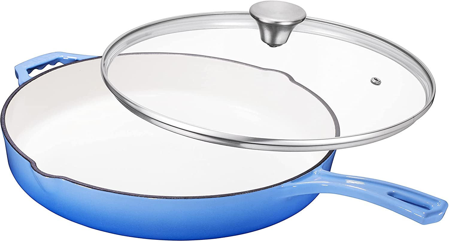 Bruntmor Enemeled Cast Iron 3 Piece Skillet Bundle 12 10 8 Set Cast