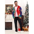 thumbnail image 3 of BounceUp Mens Ugly Christmas Sweater Cardigan V Neck Button Front Long Sleeve Knitwear, 3 of 7