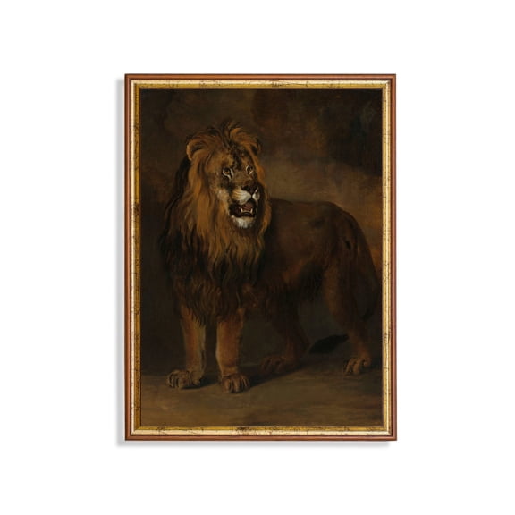 Vintage Lion Moody Animal Poster, Farmhouse Decor Home Decor, 8x12 UNFRAMED