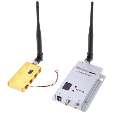 1500mW 1.2G Wireless 8CH Transmitter 12CH Receiver Digital Camera VCD/DVD Players AV Audio Video Transmission System for Displayer Monitor FPV (Best Fpv Transmitter Receiver)