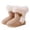 Beige, variant on Girls' Mid Calf Solid Boots Furry Cuff Button Decor Full Fleece Lined Round Toe Anti-Slip Flat Sole for Cold Outdoor Daily Wear, Snow Boots for Girls 2-10.5 Years Pink 18-24 Months