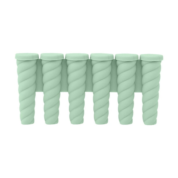 Bandeja de hielo de silicona para hacer hielo en tiras largas, apta para uso alimentario, con 6 palitos de hielo pequeños conectados.