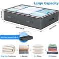 thumbnail image 7 of 4-Pack 90L Large Foldable Under Bed Storage Containers, Clear Transparent Top & Secure Lid Dustproof Storage Bins,Grey Breathable Closet Organizers for Clothes, Blankets, Pillows, Shoes, 7 of 7