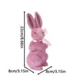 thumbnail image 4 of 8.66 Inch Easter Bunny with Bowtie Plush Flocked Rabbit Figurine Desktop Gift for Table Living Room Home Party Spring Decor 2 Pcs, 4 of 7