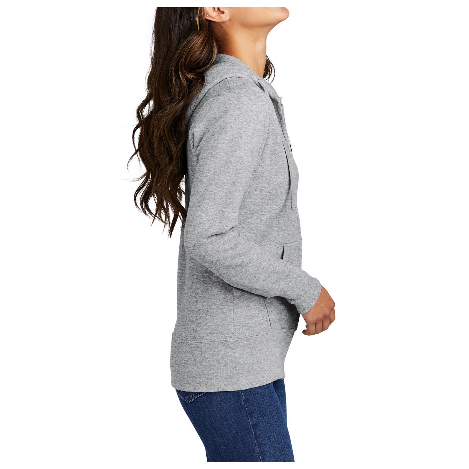 Mafoose Women's Core Fleece Full-Zip Long Sleeve Hooded Cozy Sweatshirt Athletic Heather L