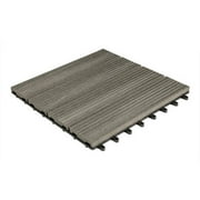 Kontiki Composite Interlocking Deck Tiles - Basics Series - Gray / 12"x12"x15/16" - 330 sq ft/pallet (33 box)