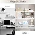 thumbnail image 4 of TY Arts & Culture 38in Desktop Bookshelf Wood Desk Hutch Organizer with 4 Shelves White, 4 of 8