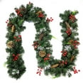thumbnail image 1 of dodocool 9 FT Long Christmas Garland Flexible PVC Hanging Pendant Artificial Christmas Garlands with Bowknot for Stairs Railing Fireplace Front Porch Door Tree Holiday Party Supplies, 1 of 5