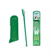Dog Dental Care Kit Finger & Dual End Toothbrush Oral Fresh Breath Brushing Gel