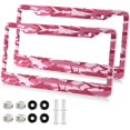 thumbnail image 2 of GZHJMY Red Sharks License Plate Frame 2 Pack 2 Holes Car Aluminum License Plate Holder Automotive Parts Decoration Universal with Screw Caps Cover, 2 of 7