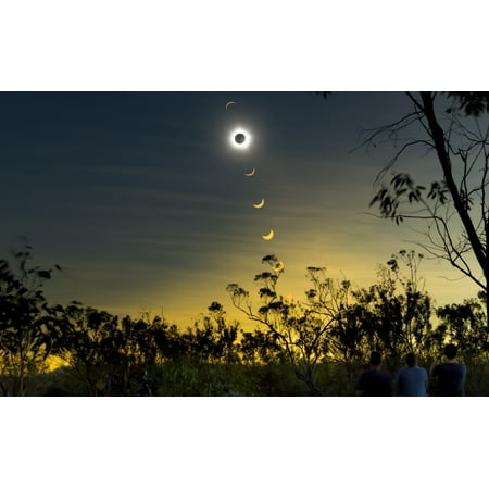 Solar eclipse composite Queensland Australia Stretched Canvas - Philip HartStocktrek Images (36 x (Solar Eclipse 2019 Best Location)