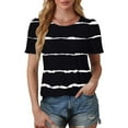 thumbnail image 4 of Oalirro Tops for Women Trendy Summer Crew Neck Boho Pleated T Shirt Dressy Casual Going Out Tunic Blouses, 4 of 7