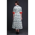 thumbnail image 3 of Bimba Robe à Manches Retroussables Imprimée Shibori pour Femmes Col Mandarin Chemise Boutonnée-TTG, 3 of 5
