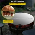 thumbnail image 7 of 3mm Thick 430 Stainless Steel Fire Pit Cover | 40 Inch Wide Foldable Spark Screen Lid | Weather-Resistant Snuffer for Outdoor Fire Pits, 7 of 7