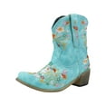 thumbnail image 3 of Ymiytan Women Fashion Wide Calf Western Cowgirl Cowboy Boots Embroidery Ankle Boots Shoes, 3 of 8