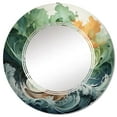 thumbnail image 2 of Designart "Redwood Tree Euphony Of Green Orange" Tree Redwood Round Wall Mirror - Floral Oval Printed Decorative Oversized Mirror - Multiple Color Options, 2 of 4
