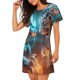 thumbnail image 2 of Easygdp Blue Dragon And White Tiger Camisón de manga corta para mujer, informal, estampado, 2 of 6