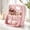 Pink, variant on Stylish Handheld Partitioned Cosmetic Bag, Stand-Up Makeup Organizer with Handle for Travel Toiletries Daily Use