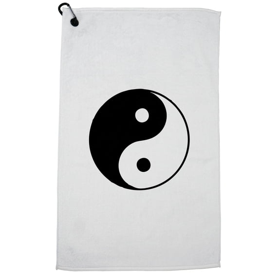 Yin & Yang - Chinese Philosophy Symbol for Natural Harmony Golf Towel with Carabiner Clip