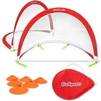 GoSports Portable Pop Up Soccer Goals for Backyard - Kids & Adults - Set of 2 Nets with Agility Training Cones and Carrying Case - 2.5 ft